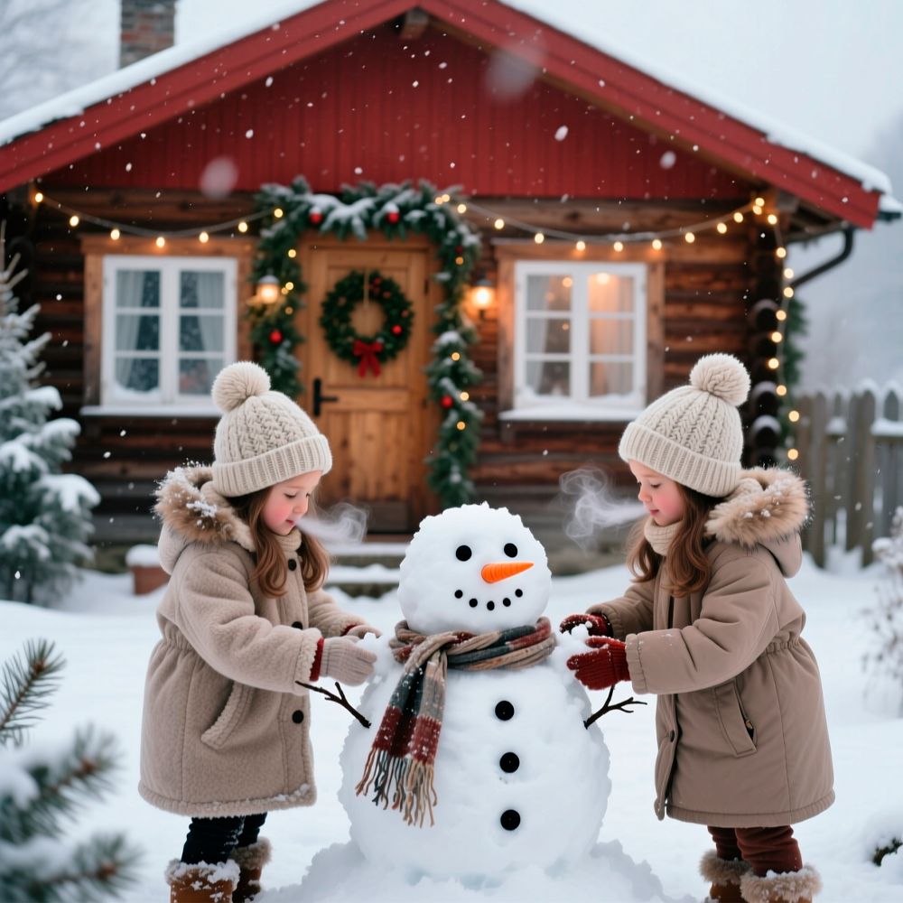 Интересные снеговики в саду